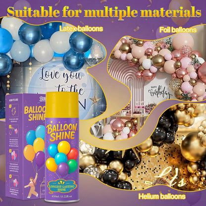 Balloon Shine Spray for Party : 15 oz Balloons Spray Silicone for Mother's Day Halloween Birthday Decorations - Long Lasting Instant High Shine Waterproof for Outdoor Décor