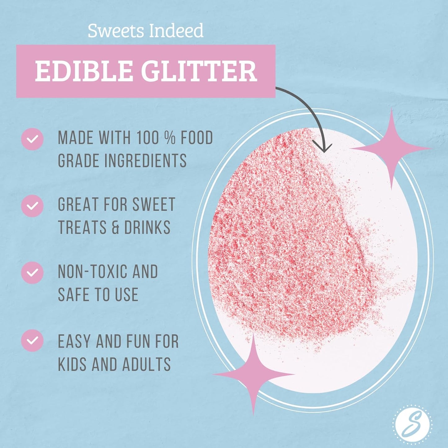 Sweets Indeed Edible Glitter, Perfect for Drinks, Cocktails, Beverages & Cake Decorating, Dessert Cake Topper, 4 grams (Gold 4g)