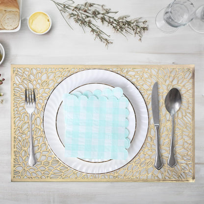100 Pcs Striped Pastel Napkins, 5 x 5 Inches Scalloped Napkins, Disposable Cocktail Napkins for Pastel Summer Party Birthday Wedding Decor