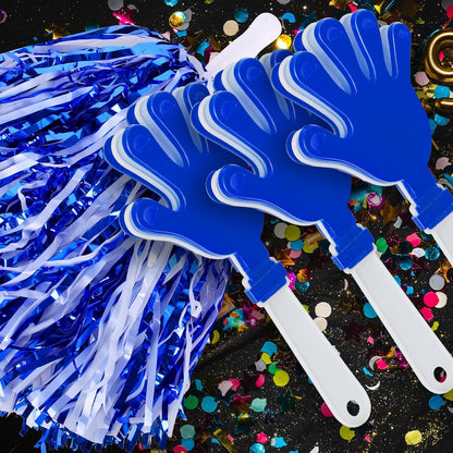 48 Pcs Cheerleading Pom Poms and Hand Clappers Noisemakers Set for Team Spirit Items Sporting Events Football Baseball Cheering Essentials Party Favors Dance（Yellow and Black）