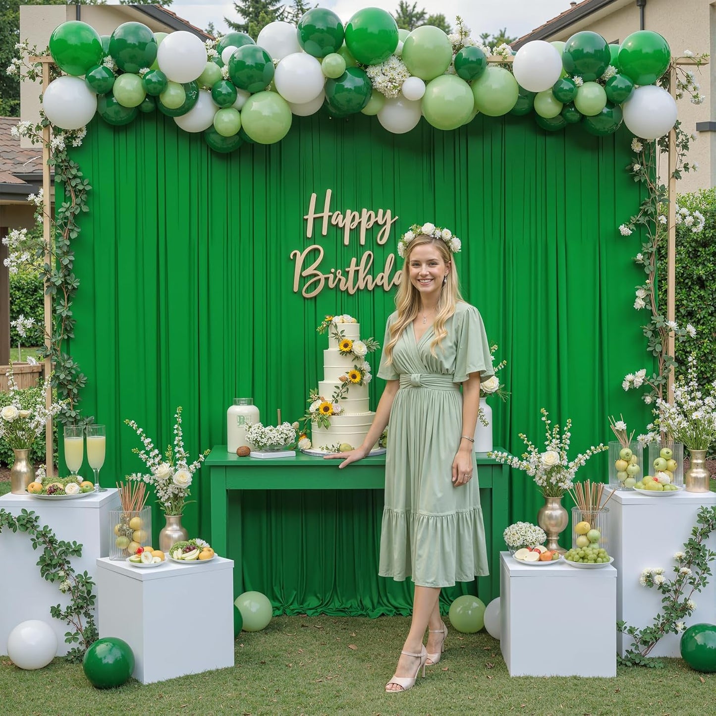 10 ft x 10 ft Wrinkle Free White Backdrop Curtains for Wedding Parties, Polyester Photography Backdrop Drapes for Birthday Parties Stage Backdrop Stand, 2 Panels 5x10FT Background Curtains