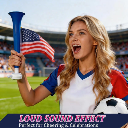 2Pcs Stadium Horns - Loud Sturdy Plastic Trumpets for Sports Events, Parties and Celebrations | Vuvuzela-Style Noise Makers for Crowd Cheering, Graduation, Parades, Birthday Parties