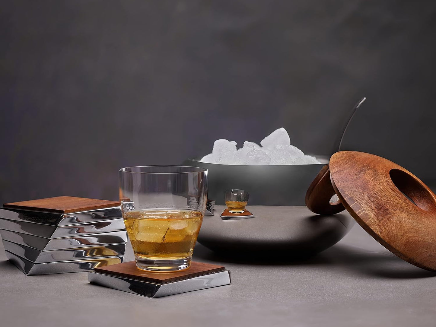 nambe Scoop Ice Bucket | Insulated Ice Bucket with Lid and Ice Scoop | Stainless Steel Chiller for Cocktail Bar, Parties Barware and Serve ware | Home Bar & Bar Cart Accessory | Dishwasher Safe
