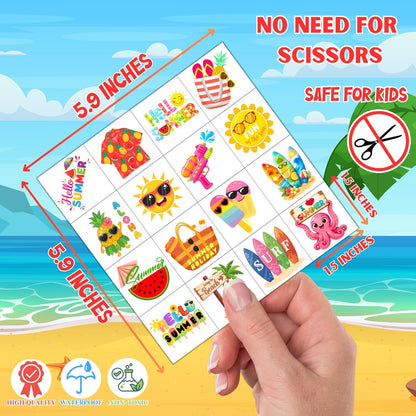 Tropical Flower Hawaiian Temporary Tattoos for Kids - 96 PCS Pre-cut Hawaii Luau Hibiscus Plumeria Party Favors Flower Summer Waterproof Stickers for Summer Aloha Party Decoration Supplies