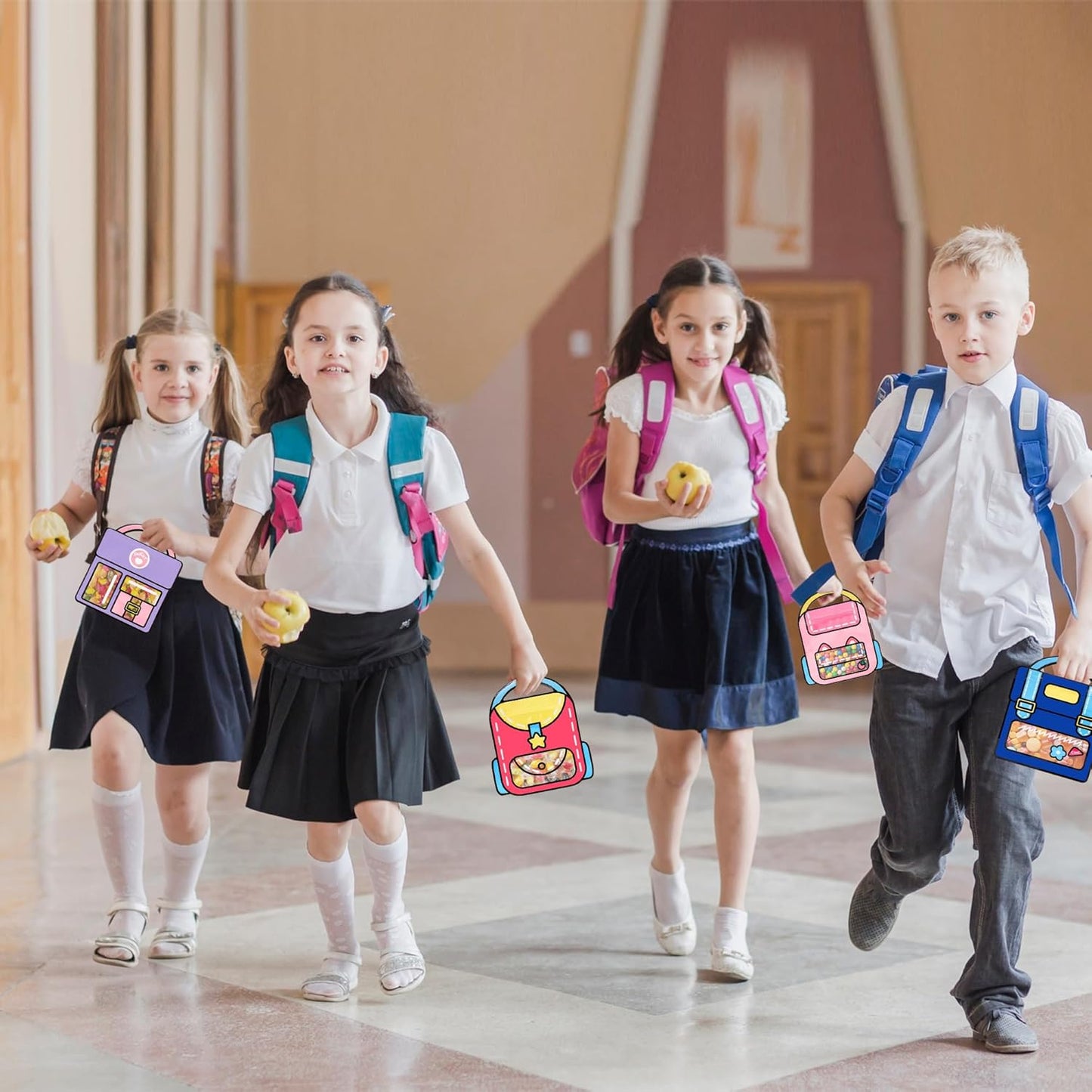 30 PCS Bulk Gift Bags for Kids with Handle,Children Large Goodie Bags with Stand-up Bottom, Grip Seal Party Favor Bag, Students Back to School Treat Bag, Cute Snack Candy Bags for Birthday, Classroom