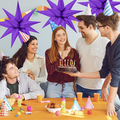 ZAKVOOR 60 Pcs Star Balloons 12 Spike Foil Explosion Party Decoration Balloons for Christmas New Year Eve Birthday (Silver)