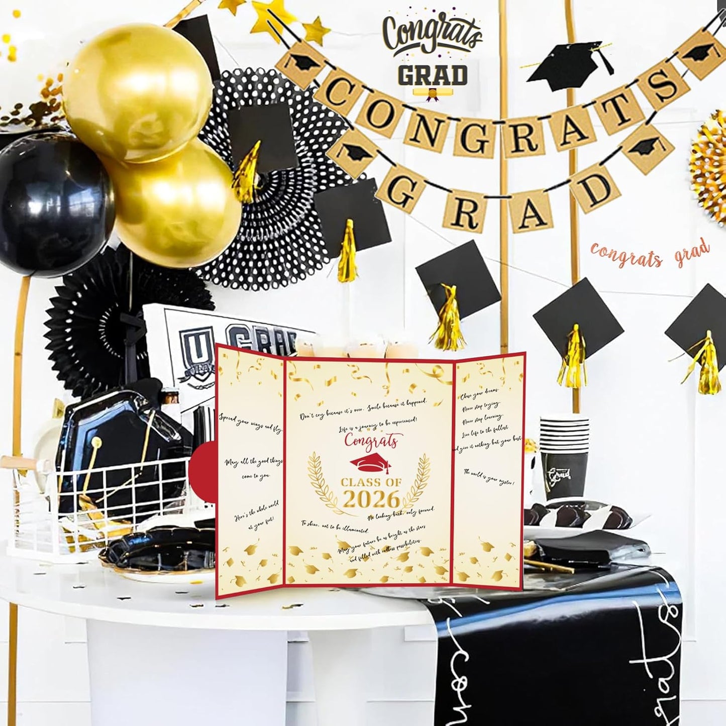 Graduation Decorations 2026 - Graduation Guest Book for Class of 2026, Signature Board Sign for High School & College Graduation Party Decor