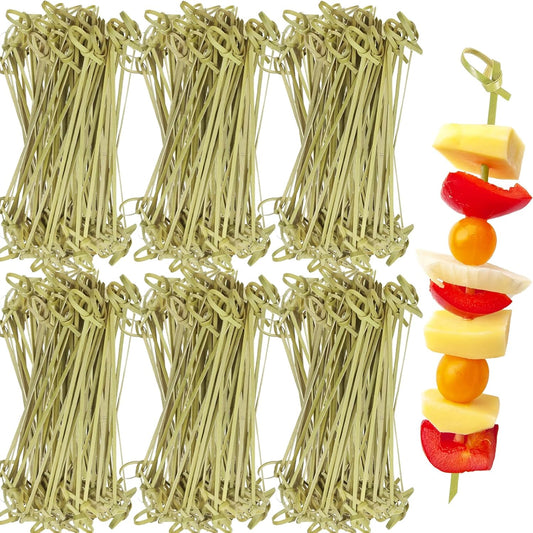 1000 PCS Bamboo Skewers Toothpicks for Appetizers 4.7 inch, Bamboo Cocktail Picks, Decorative Bamboo Knot Drink Picks Food Sticks for Party Drinks Sandwich Fruit Charcuterie Boards Accessories