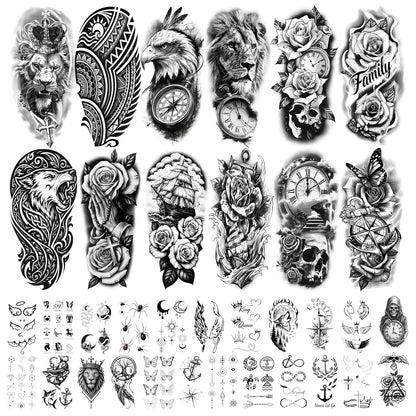 Glow in the Dark Tattoos 256+ PCS – Luminous Party Supplies Neon Body Paint UV Face Temporary Tattoos for Adults Teens, 32 Sheets Neon Accessories Carnival Raves Party Favors & Decorations