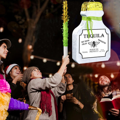 Panelee Adult Piñata with Stick Tassel Blindfold Confetti Beer Mug Piñata Champagne Whisky Tequila Bottle Set for Adult Women Men Bachelor Birthday Wedding Anniversary Party(Whisky)