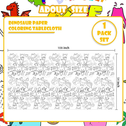 Giant Construction Party Coloring Tablecloth for Kids - Huge Construction Theme Table Cover Large Dump Truck Vehicle Painting Poster for Children Birthday Party Supplies 54x108 Inch