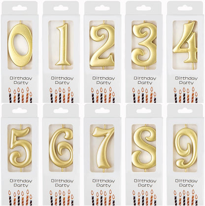 PHD CAKE 10-Count 0-9 Gold Number Birthday Candles, Number One Birthday, Gold Number Candles, Party Celebration, Baby Showers