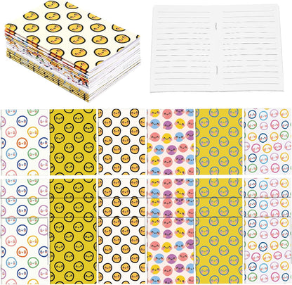 Sinload 24 Pcs Mini Notebooks Bulk Smile Face Theme Party Favors End of Year Gifts from Teacher Small Pocket Notepad Mini Notebook Fun Gifts for Adults Preppy Birthday Party Supplies 3.35 x 4.72 Inch