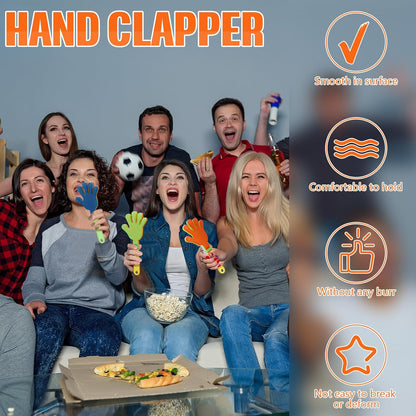 120 Pcs Colorful Hand Clappers 7.5 Inch Clappers Noisemakers Noise Makers Party Favors Plastic Clapper Sporting Events Cheers Ball Dance Basketball Football Noisemakers （Colorful）