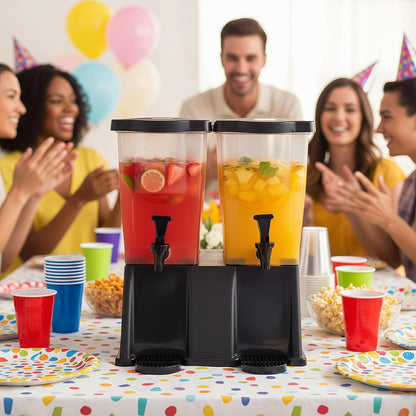 Beverage Dispenser 5 Gallon Drink Dispenser with Spigot, Juice Dispensers for Parties, Black Base