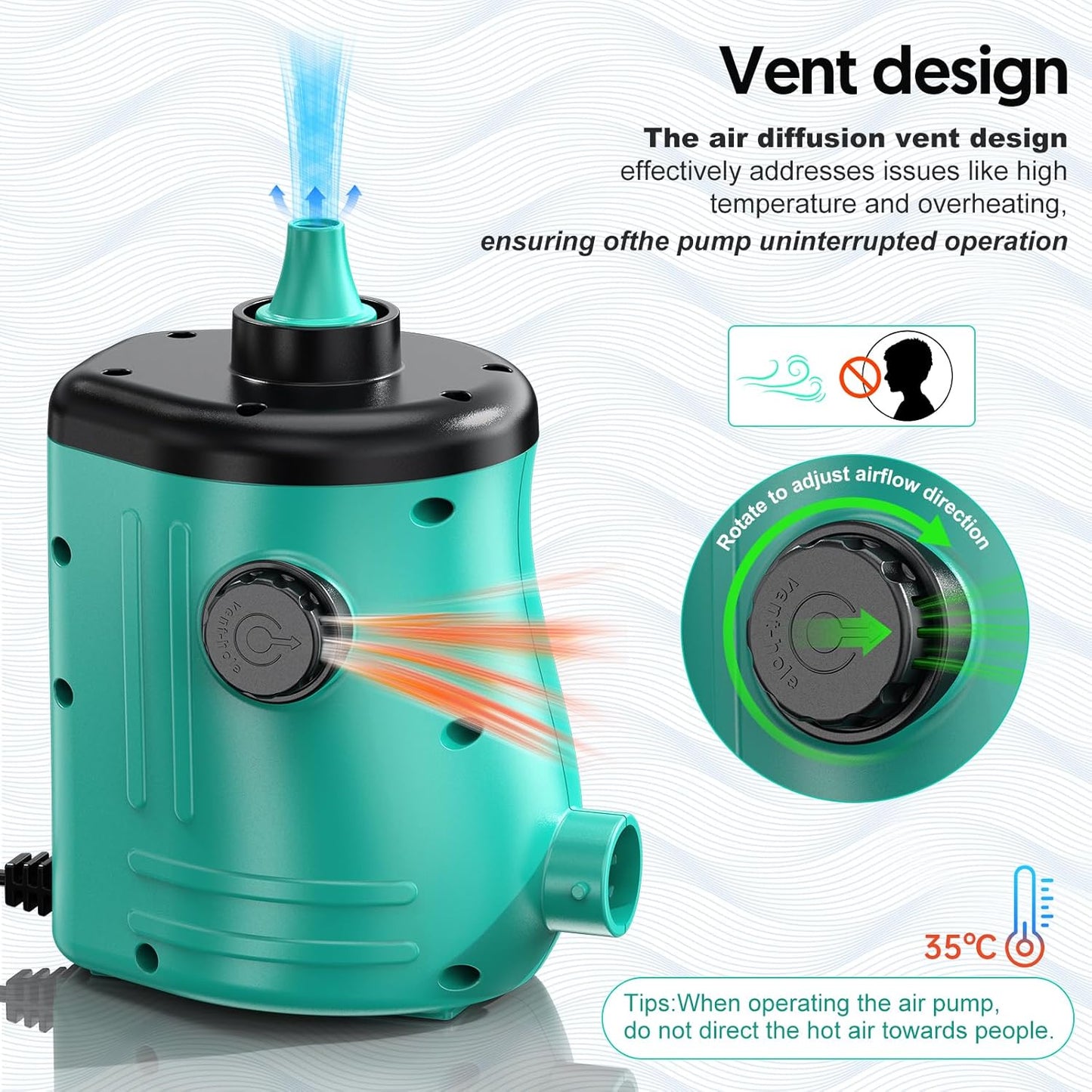 MAACOULD Electric Air Pump for Inflatables: Air Mattress Pump for Balloons Pool Floats Boat for Quick-Fill Inflator/Deflator - 400W 110V AC Inflatable for Gender Reveal Celebration Party Outdoor Home