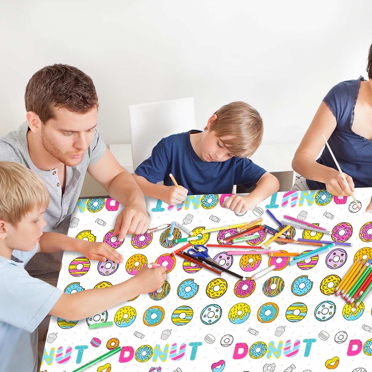 Giant Construction Party Coloring Tablecloth for Kids - Huge Construction Theme Table Cover Large Dump Truck Vehicle Painting Poster for Children Birthday Party Supplies 54x108 Inch