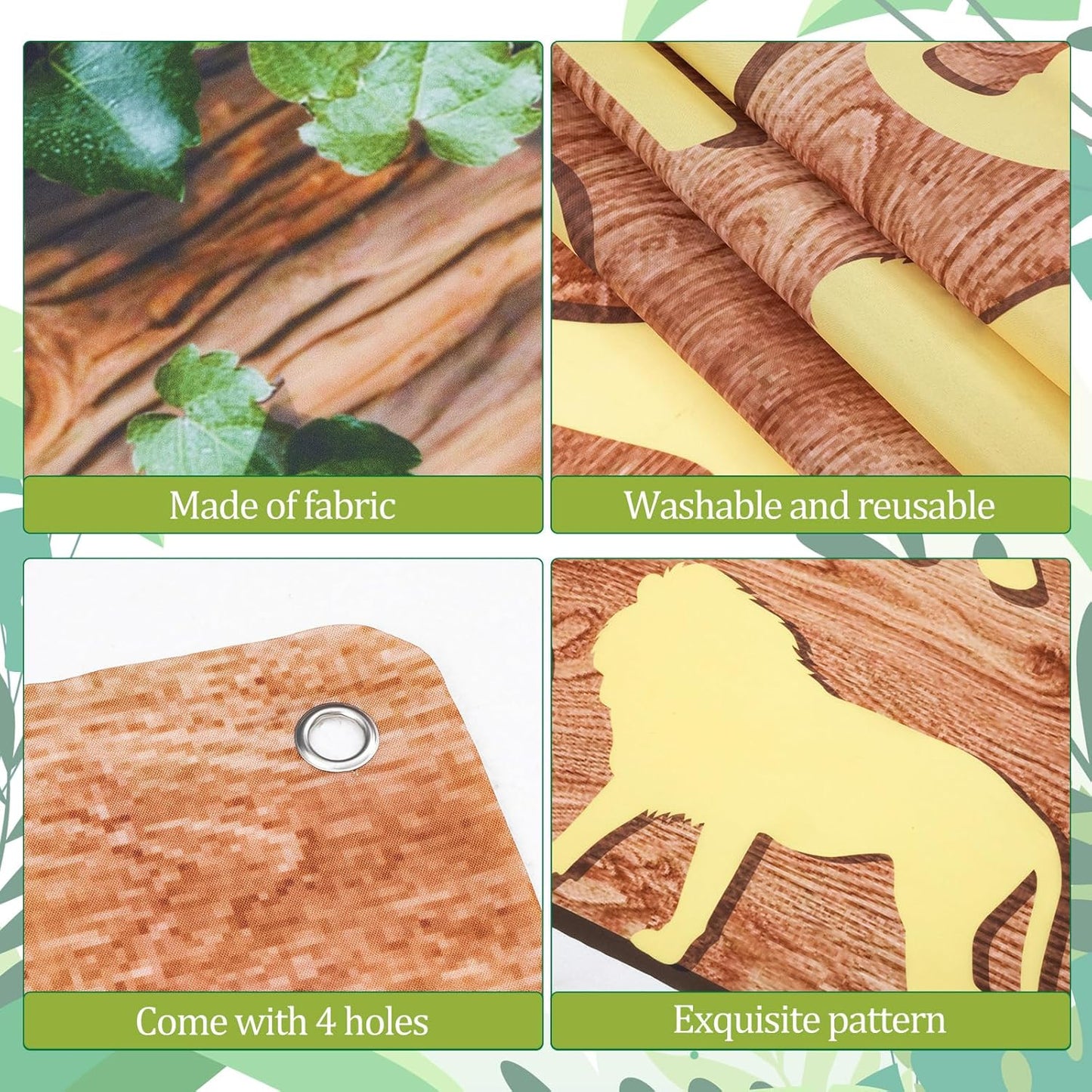 Peryiter 3 Pcs Camping Themed Party Decorations Banner Welcome Porch Sign with 1 Double Sided Tape for Summer Camp Birthday Hawaii Baby Shower Themed Party Activity Decor door (Forest Style)