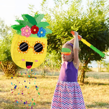 Hooqict Mexican Pinata with Blindfold and Bat Stick Party Pinata for Fiesta Carnival Cinco de Mayo Decorations Kids Adults Mexican Party Games Birthday Party Supplies
