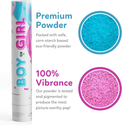 Gender Reveal Powder Smoke Bombs Cannon Poppers | 3 Pink & 3 Blue Poppers | Biodegradable | Alternative to Gender Reveal Smoke Bombs Extinguisher | Gender Reveal Party Decorations | TUR Party Supplies