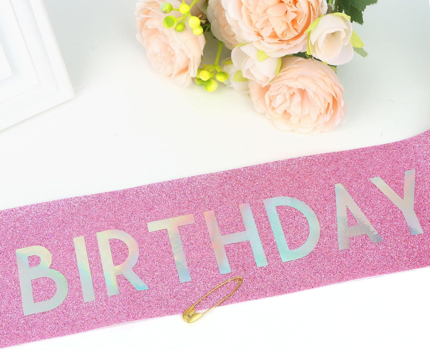 It's My Birthday Sash Black Glitter Sash with Hot Pink Foil Happy Birthday Decorations for Women Girls Men Boys Black Party Decorations