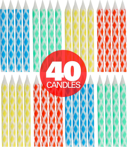 72-Count Birthday Candles Multicolored Spiral, Birthday Candles for Cake, Cupcake Candles, Party Celebration