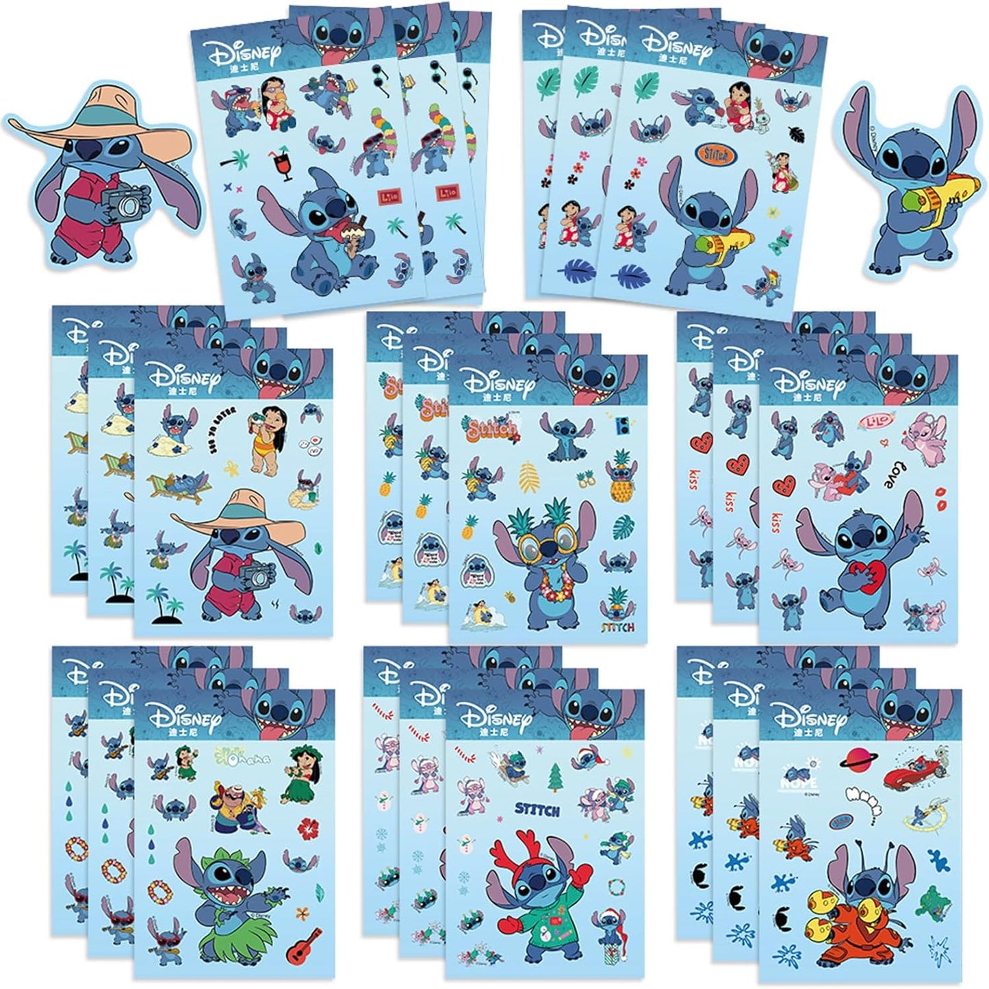 24 Sheets Cool Monster Sticker Cute Cartoon Charaters Make Your Own Sticker, Make a Face Stickers Party Favors Activities Gifts (c)