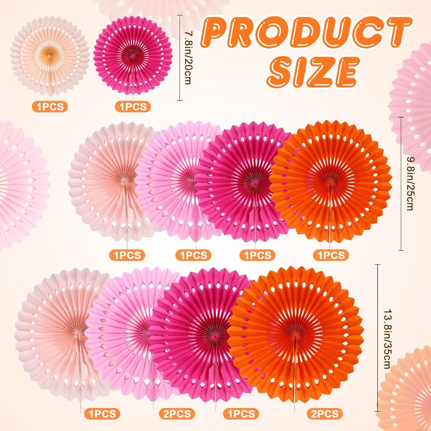 BestoFun 12PCS Paper Fans Hot Pink Party Decorations Tissue Paper Flowers Decorations Hanging Honeycomb Round Paper Fans Decoration for Girl Groovy Birthday Baby Shower Wedding
