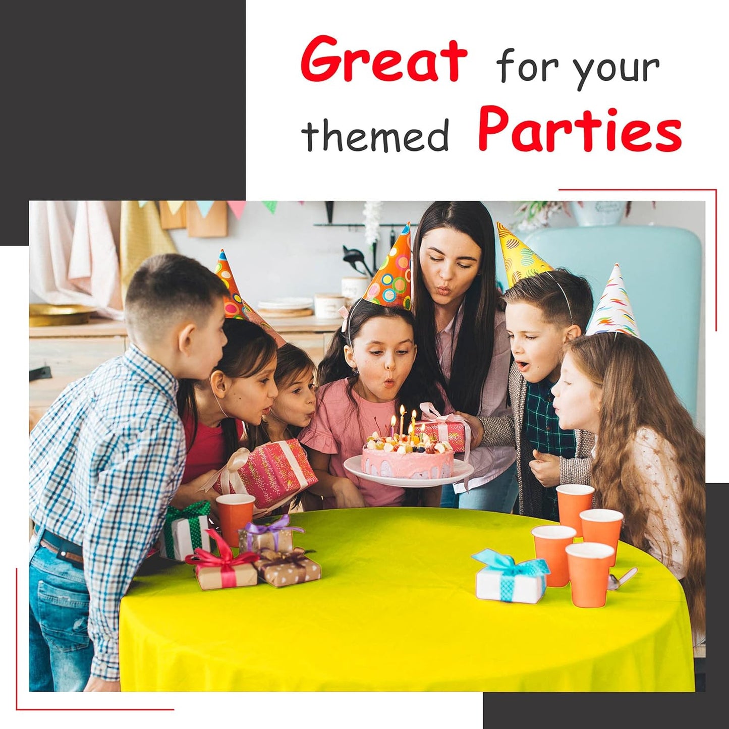 14 Pack Black 54 x 108 in. Rectangle Disposable Plastic Tablecloths - Smooth Decorative Covers for Parties, Weddings