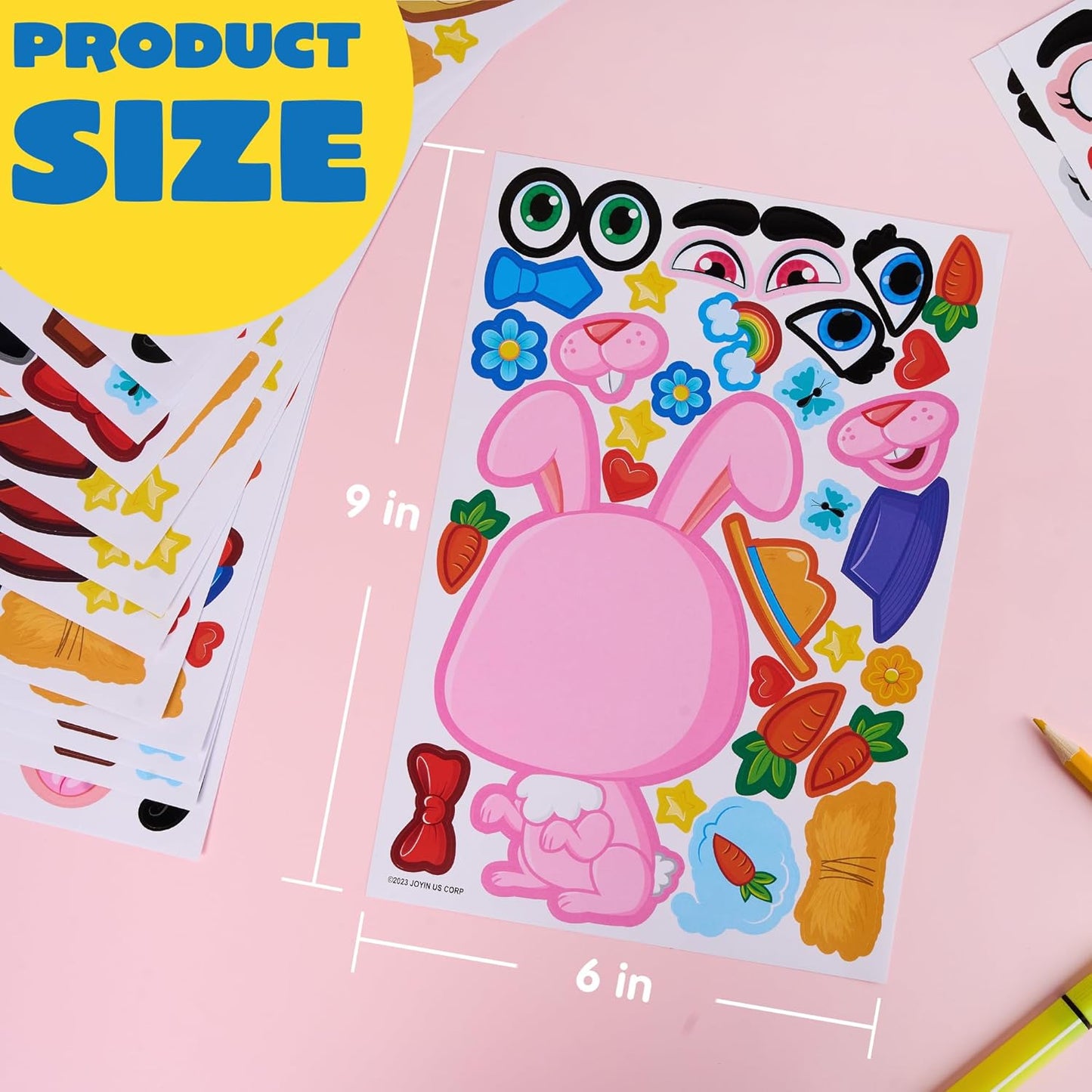 JOYIN 24 Sheets 9"x6" Make a face Stickers for Kids, Make Your Own Stickers with Unicorn, Dinosaur, Sea and Safari Animals, Party Favors Kids Crafts, Goodie Bags Stuffers Classroom Activities