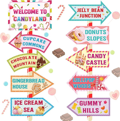 20 Pcs Luau Party Decorations Welcome Sign Summer Hawaiian Directional Signs Tropical Hawaiian Themed Birthday Decorations Luau Tiki Party Supplies with 2 Sheet Letter Stickers