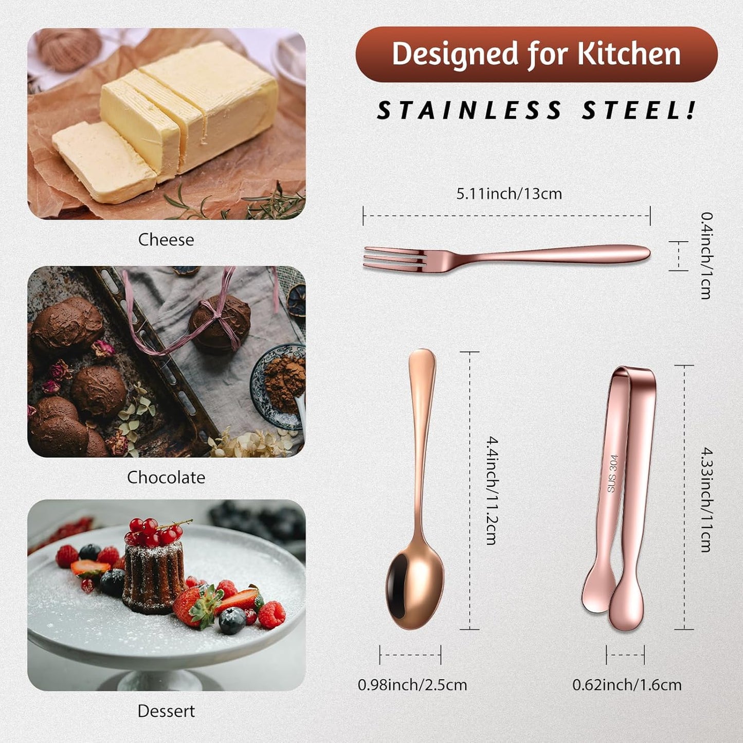 Cunhill 24 Pcs Charcuterie Accessories Mini Cocktail Tongs Small Serving Spoons and Appetizer Forks Stainless Steel Tongs Charcuterie Utensils for Valentine Party Supplies(Vivid Sharp Spoon,Silver)