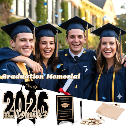 2026 Graduation Guest Book Alternative, Black Happy Graduation Party Decorations, Class of 2026 Congrats Graduates Signature Guestbook Gifts for College High School Students Friends Men Women