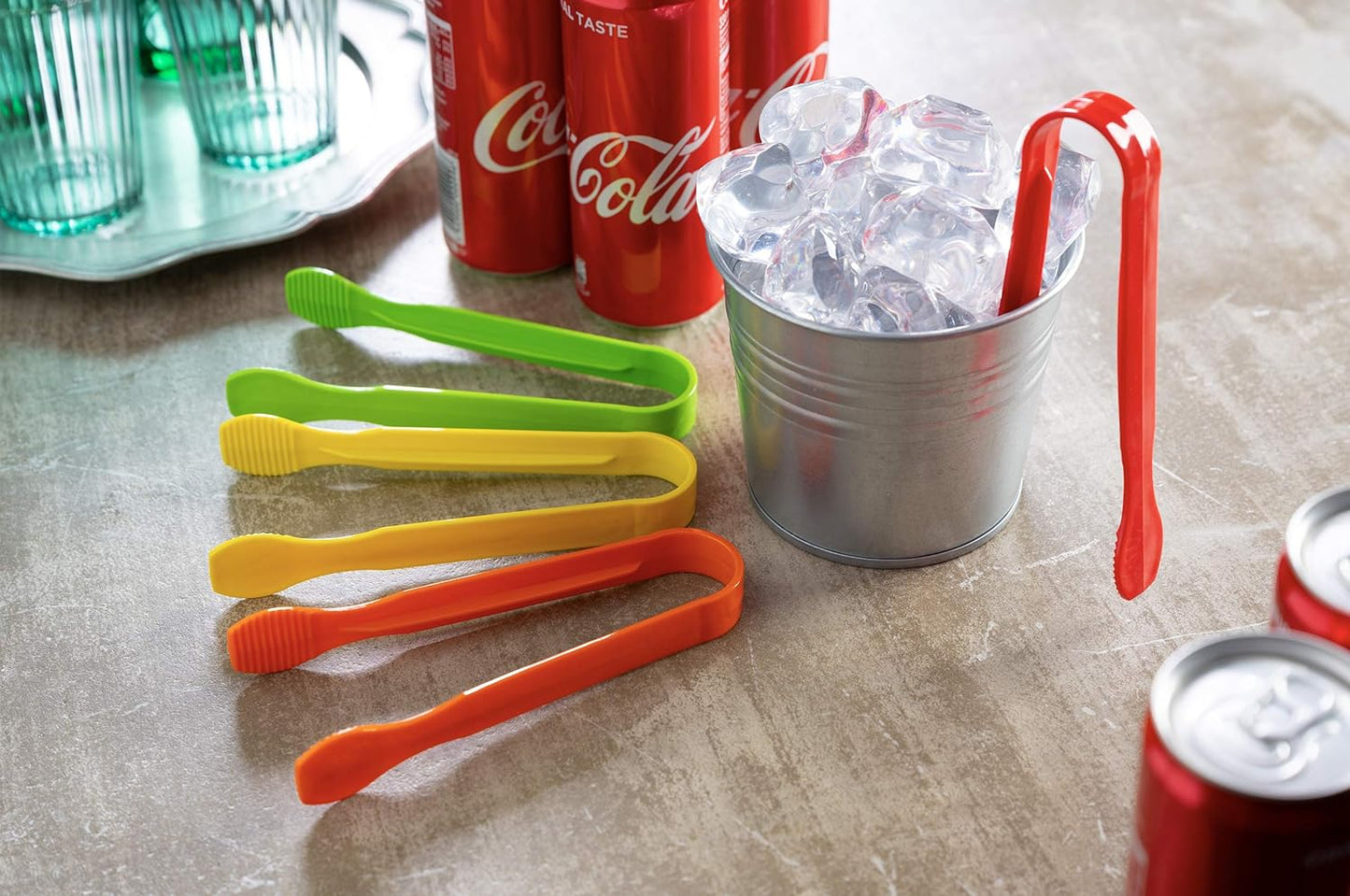 Mini Clear Serving Tongs Set of 4 - Small Plastic Appetizer Tongs for Charcuterie, Buffet, Weddings, Catering, Dessert, Sugar, Pastries and Ice, Dishwasher Safe, Reusable, Made in USA by Pikanty