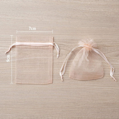 100pcs White Organza Bags 2x3 inch Sheer Drawstring Gift Bags Jewelry Pouches Wedding Party Christmas Favor Gift Bags, Little Mesh Gift Pouches Mini Candy Bags for Small Presents Earrings