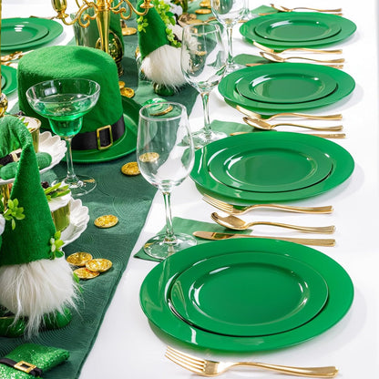 FLOWERCAT 60PCS White Plastic Plates - Heavy Duty White Disposable Plates for Mother's Day/Birthday Party/Wedding -serve for 30 guests Include 30PCS 10.25" & 30PCS 7.5" Plates for Party