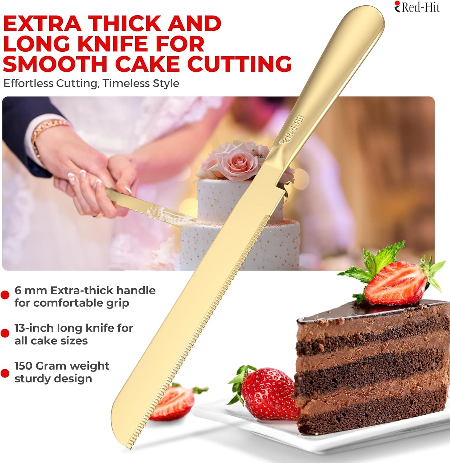 Cake Cutting Set for Wedding Cake Knife and Server Set, Cake Cutter and Pie Spatula, Cake Server and Knife Set of 2