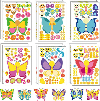 24 Sheets Cupcake Make a Face Sticker Sheets for Kids Todders Activities, Make Your Own Stickers for Kids Birthday Party Favor Supplies Craft