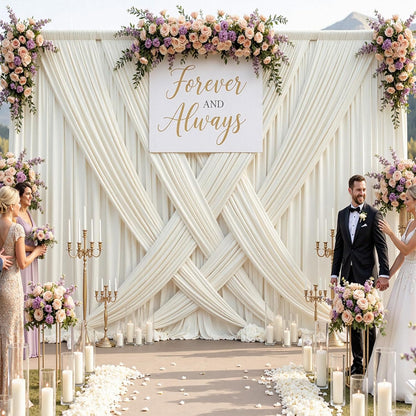 10ftx10ft Black Backdrop Curtains for Weddings Parties, Wrinkle Free 2 Panels Silky Polyester Photo Backdrop Drapes Back Drop Cloth Drapery for Birthday Mother'sDay Photography Background