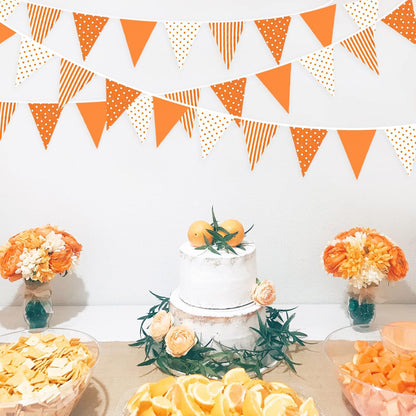 32Ft Dusty Blue Party Decorations Retro Blue Gingham Triangle Banner Flag Pennant Fabric Garland Streamers for Nautical Wedding Birthday Ahoy Achor Bridal Baby Shower Under The Sea Decor Supplies