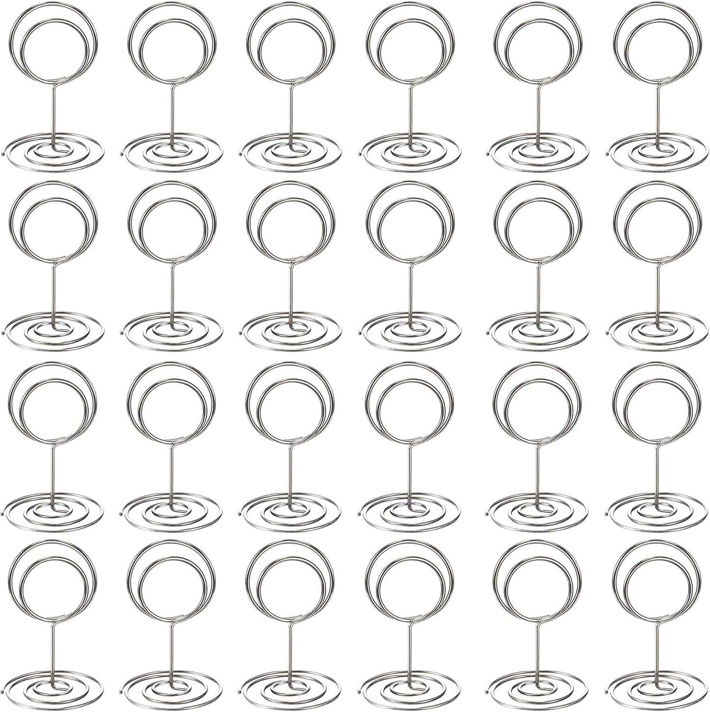 Toncoo 24 Pcs Premium Mini Place Card Holders and 24 Pcs Place Cards, Small Table Card Holder, Cute Table Number Holders, Photo Picture Holders for Centerpieces, Wedding, Party, Birthday