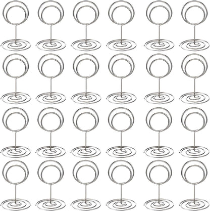 Toncoo 24 Pcs Premium Mini Place Card Holders and 24 Pcs Place Cards, Small Table Card Holder, Cute Table Number Holders, Photo Picture Holders for Centerpieces, Wedding, Party, Birthday
