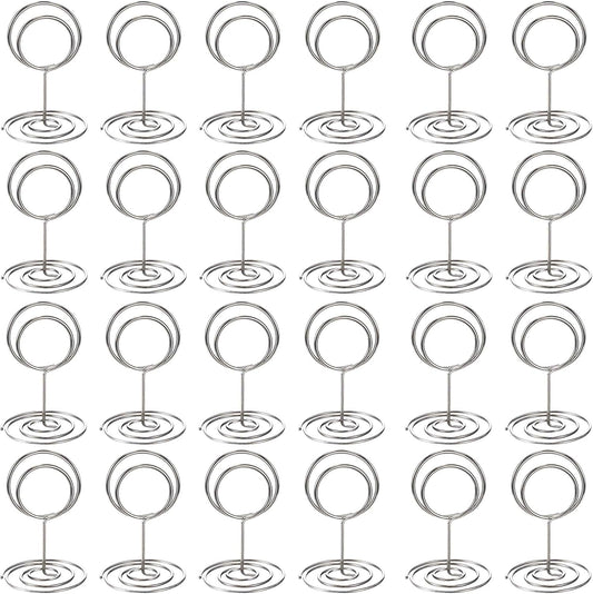 Toncoo 24 Pcs Premium Mini Place Card Holders and 24 Pcs Place Cards, Small Table Card Holder, Cute Table Number Holders, Photo Picture Holders for Centerpieces, Wedding, Party, Birthday