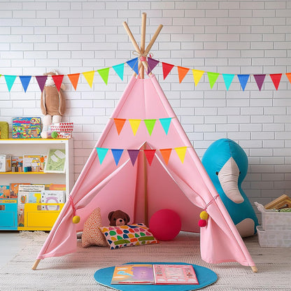 120 Flags/72ft Pennant Banner Flags Garland, Triangle Banner Pennant Flags on a String, Pastel Burlap Pennant Banner Garland Bunting Banner for Outdoor Birthday Party Decorations Pastel