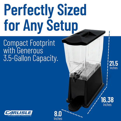 Carlisle FoodService Products Trimline Double Base Rectangular Beverage Dispensers with Spigot for Catering, Buffets, Restaurants, Polycarbonate (Pc), 2 x 3.5 Gallons, Black
