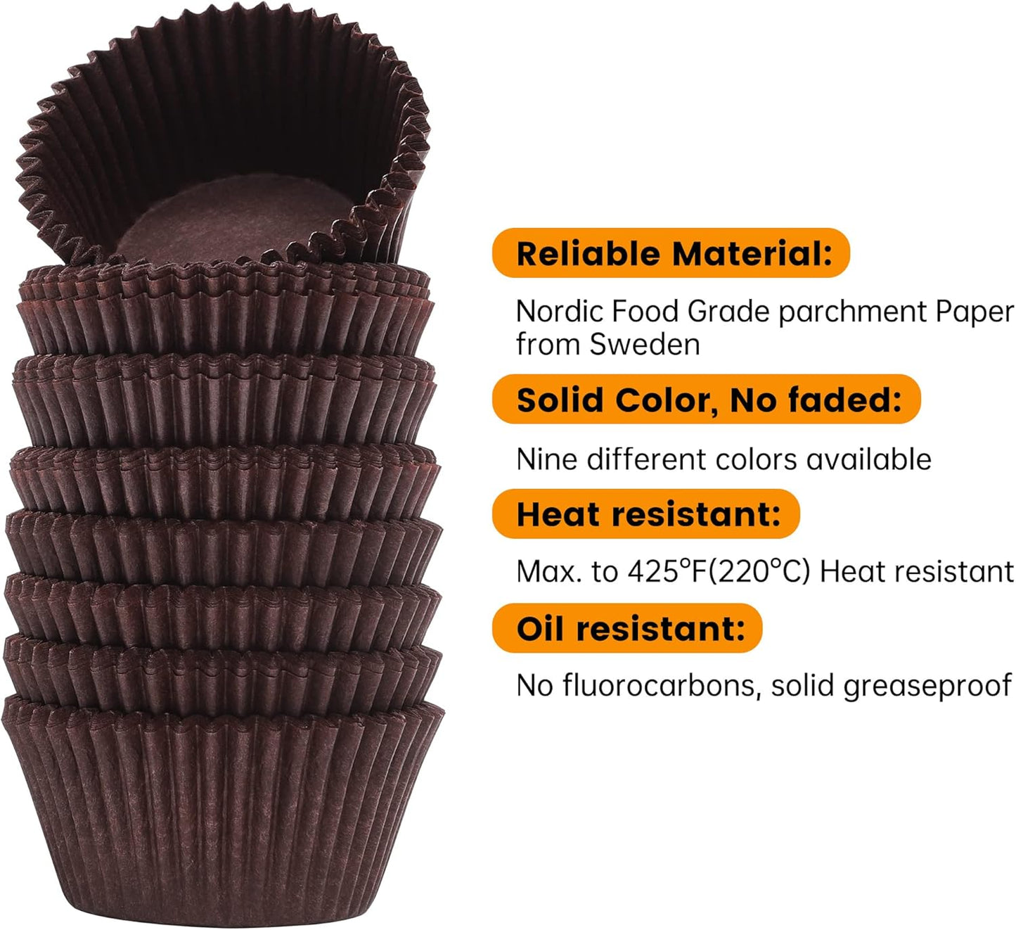 Bake Choice Non-stick 200pcs Standard Cupcake Liners for Baking, Natural, Food-grade Cupcake Wrapper, Greaseproof Parchment Muffin Liners