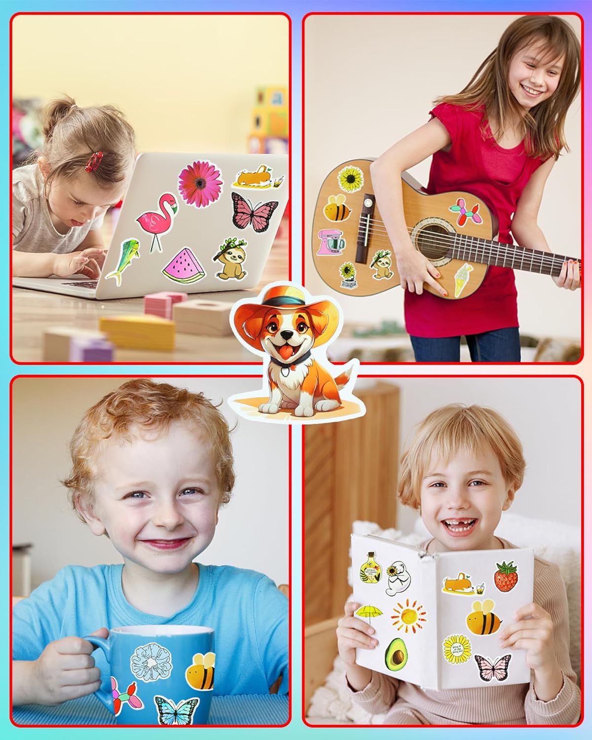 200Pcs Water Bottle Stickers for Kids, Cute Stickers for Water Bottles, Vinyl Waterproof Aesthetic Laptop Sticker Pack Classroom Prizes Skateboard for Kids Teens Girls Students (Cute-200pcs)