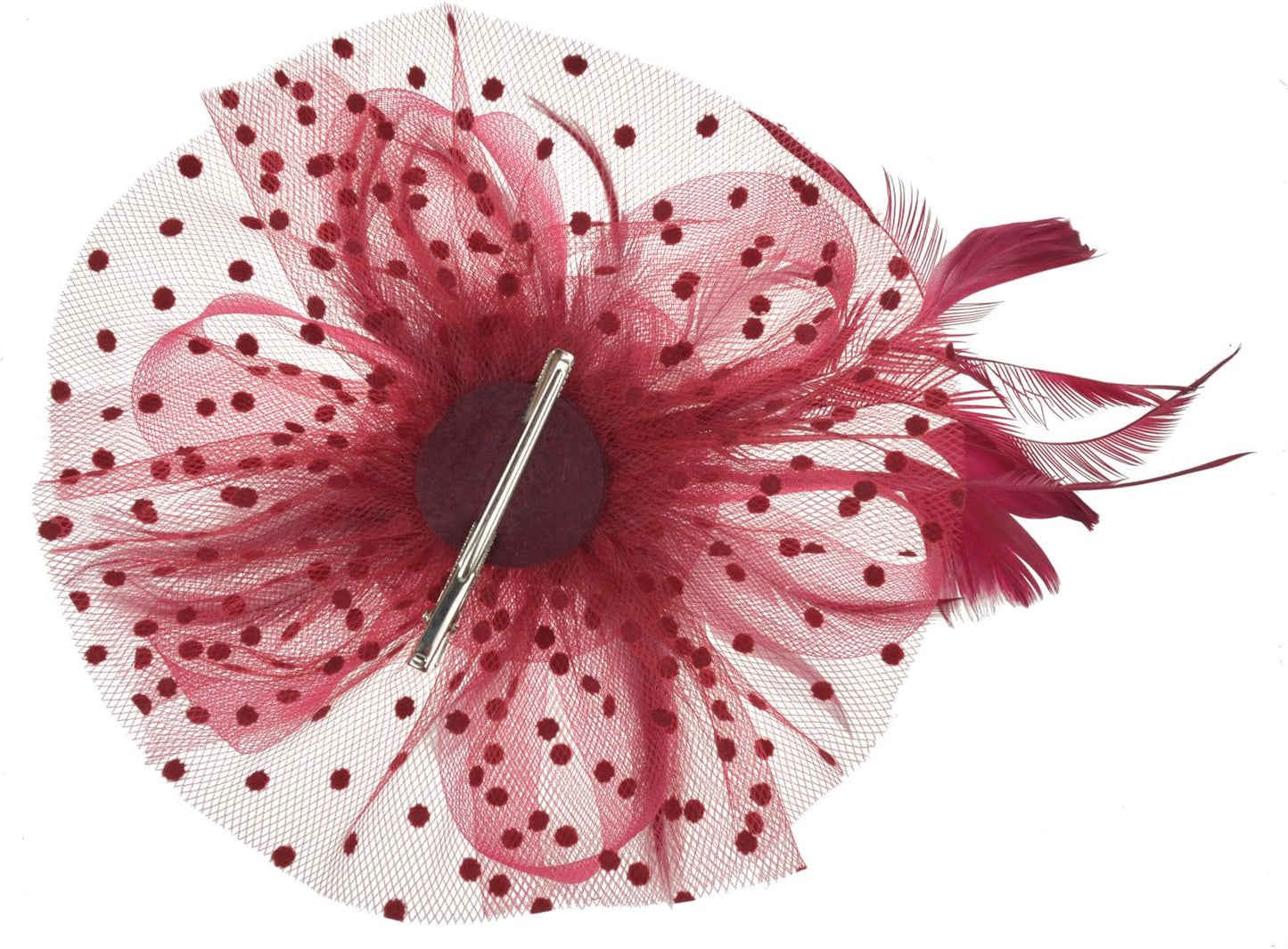 DRESHOW Fascinators Hat Flower Mesh Ribbons Feathers on a Headband and a Clip Tea Party Headwear for Girls and Women - Colors A