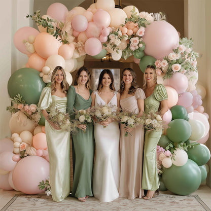 Rose Gold Balloon Garland Kit, Nude Pastel Pink Metallic Gold Matte White Balloons Gold and Rose Gold Confetti Balloons for Valentines Day Wedding Bridal Shower Party Girl Birthday Decorations