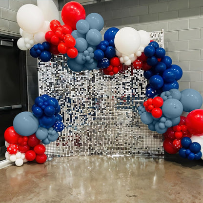 60 Pcs Blue and Silver Balloons, Navy Royal Blue Silver Party Balloons with Metallic Confetti Helium Latex Balloons for Birthday Baby Showers Fathers Day 2025 Graduation Decoration